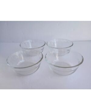MSE USA Clear Glass 3 Ring Custard Cups Ramekins Set of 4 See Description